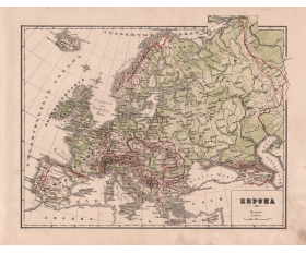 1899 год. Карта Европы и европ. части Российской Империи