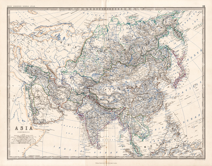 Карта азии 1860
